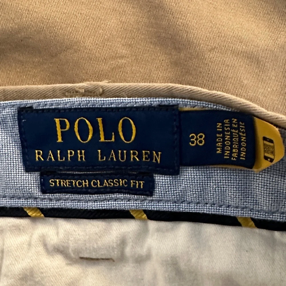 Polo Ralph Lauren Tan Khaki Polo Preppy Classic Minimalist‎ Chino Shorts Size 38